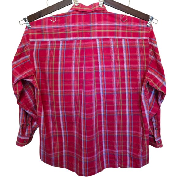 Men's TWENTYX by WRANGLER Red Plaid Long Sleeve Button Down Shirt sz XXL - Picture 2 of 4